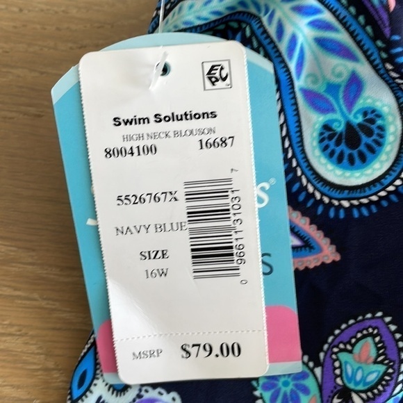 Nwt Swim Solutions Tankini Floral Swim Top - Picture 4 of 4